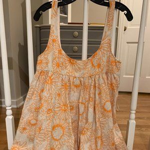 Urban Outfitters Tan and Orange Floral Dress